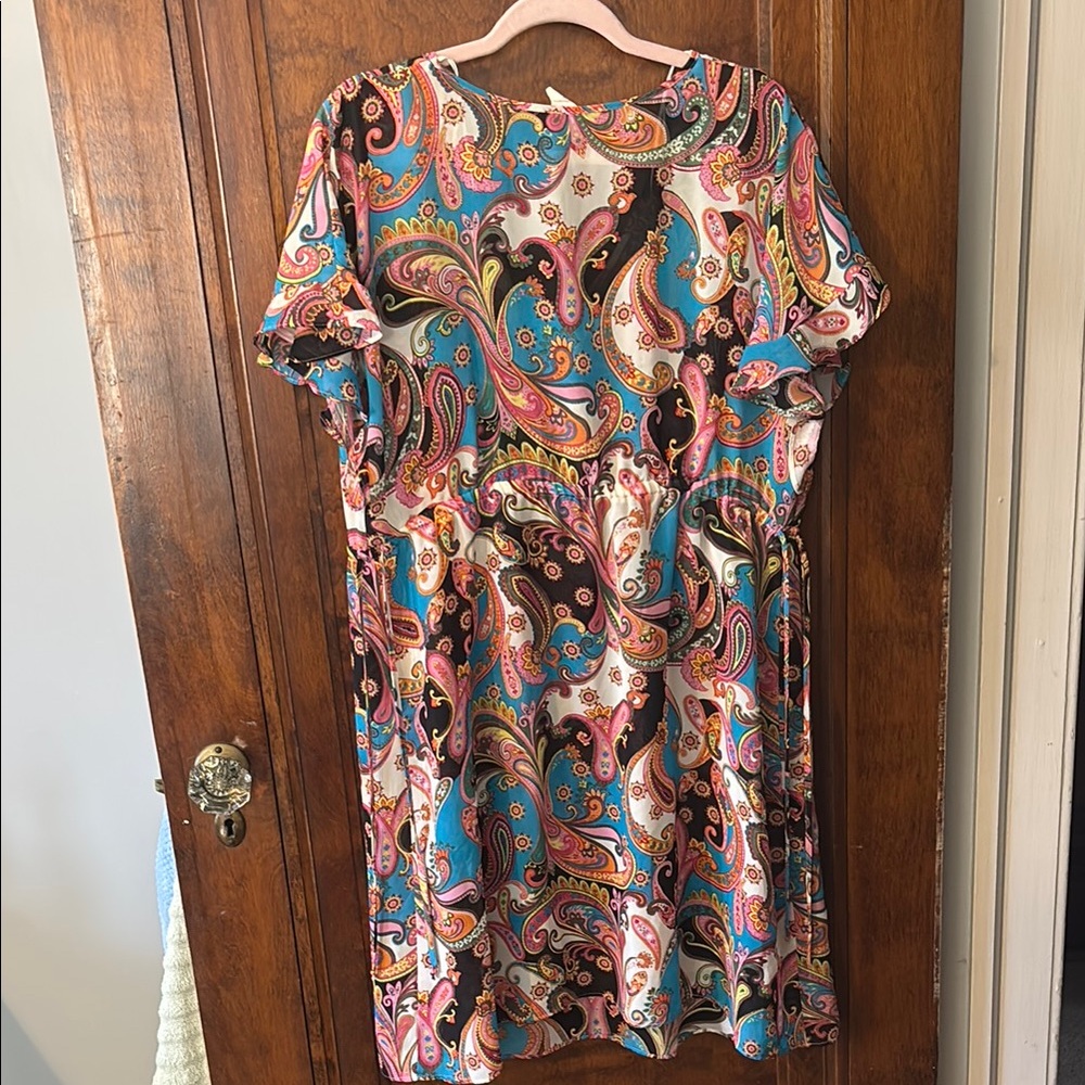 Liz Lange Maternity Multicolor Paisley Print Cover Up Size XL - Picture 2 of 9